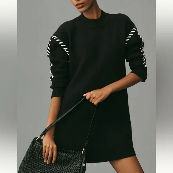 Anthropologie Black Long Sleeve Dress - Picture 1 of 5